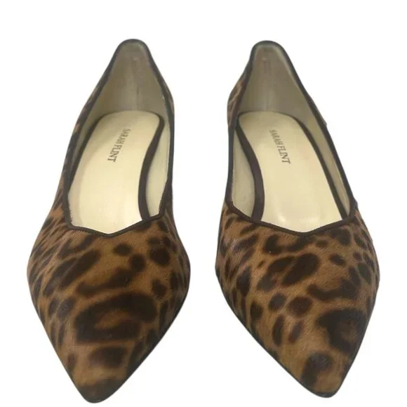 New Sarah Flint Perfect Emma Chocolate Leopard Haircalf Pointed Toe 50mm Pumps 8 - Picture 4 of 15